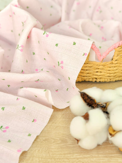 Printed Cotton Jersey Cherry Blossom