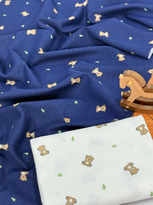 Printed Waffle Teddy Bear