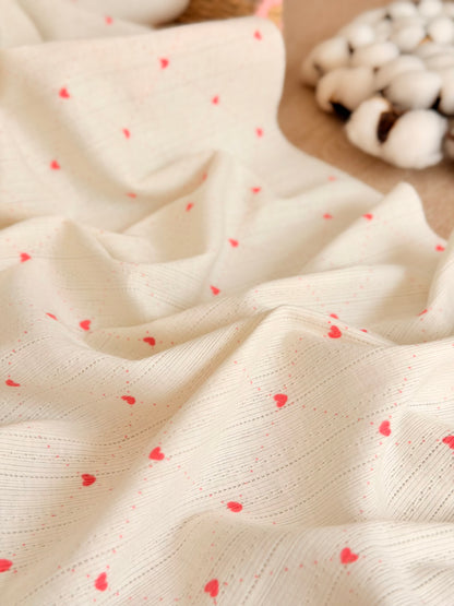 Printed Cotton Jersey Love Lines
