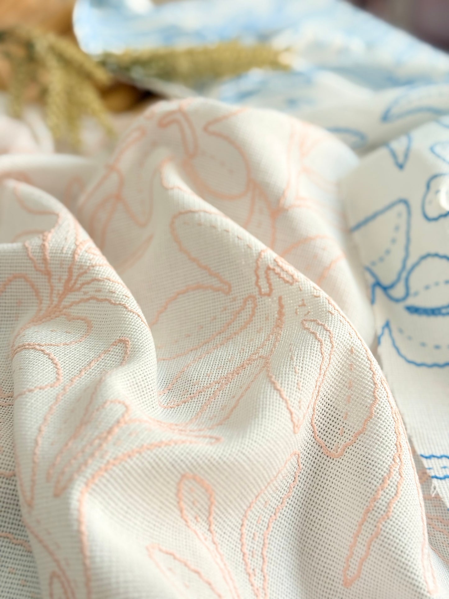 Artisanal Printed Linen Quiet Embroidery