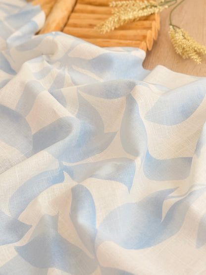 Printed Linen Blue Breeze