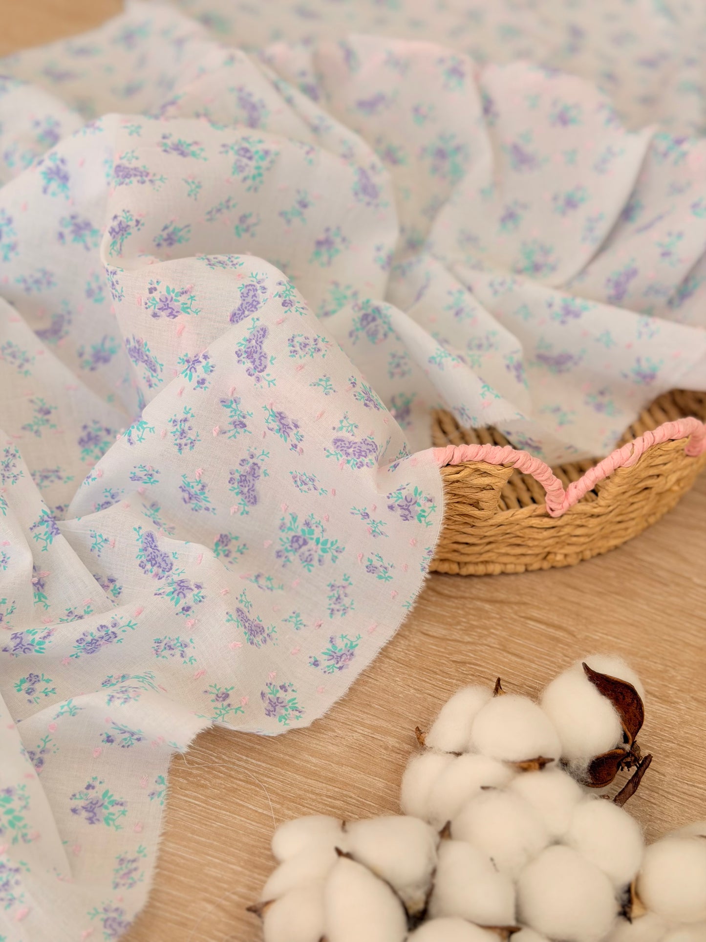 Printed Plumeti Cotton Lilac Meadow