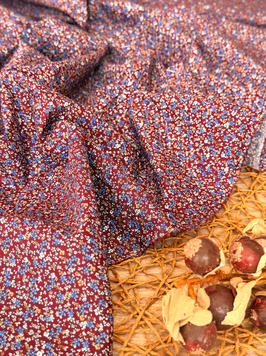 Printed Cotton Burgundy Bloom