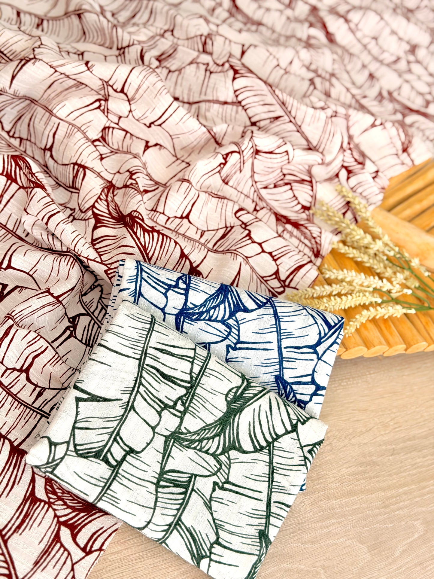 Embroidered Cotton Banana Grove