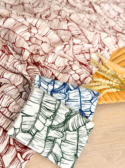 Embroidered Cotton Banana Grove