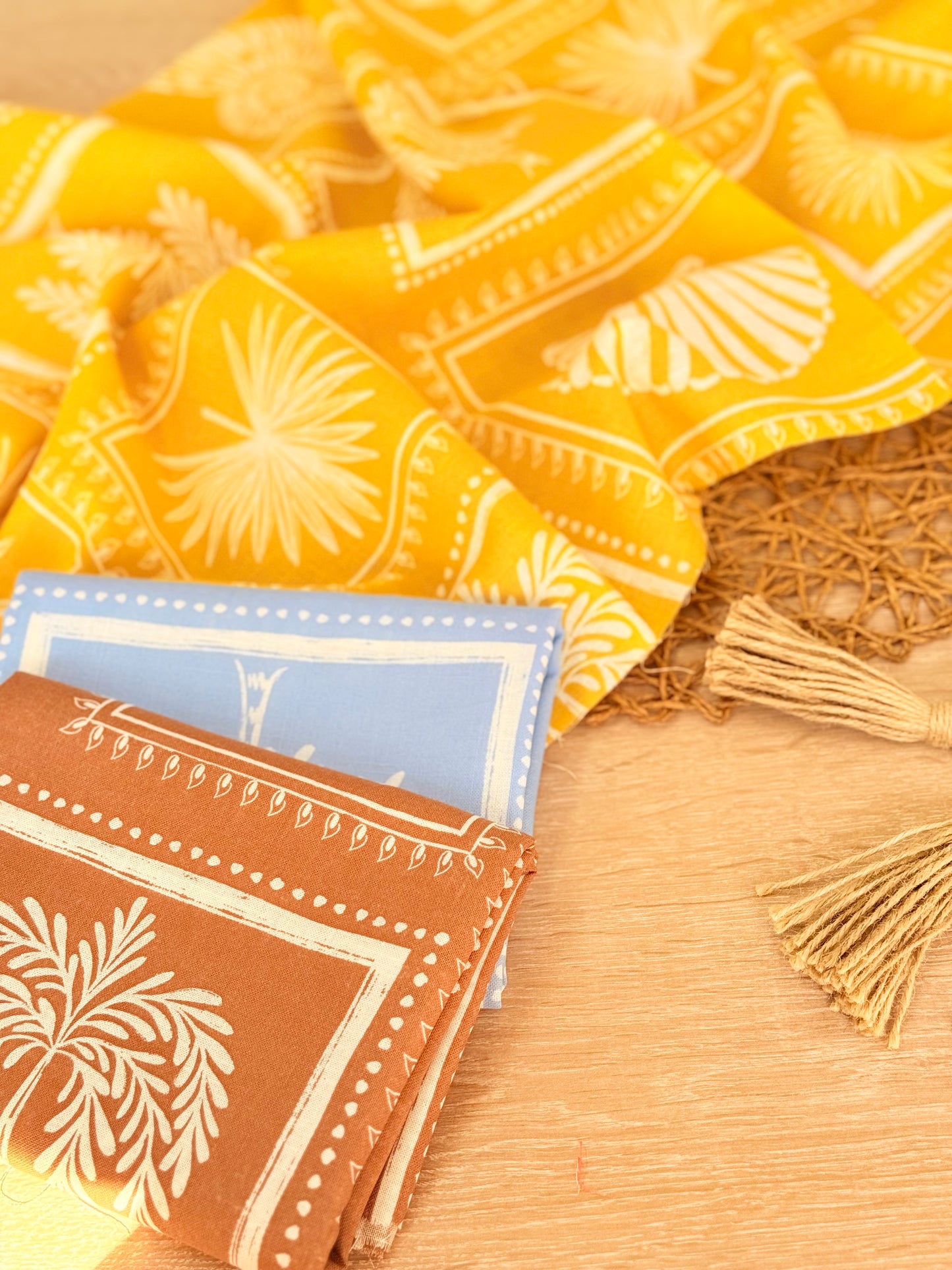 Printed Linen Palm Postcards