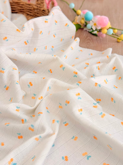 Printed Cotton Jersey Sweet Cherries
