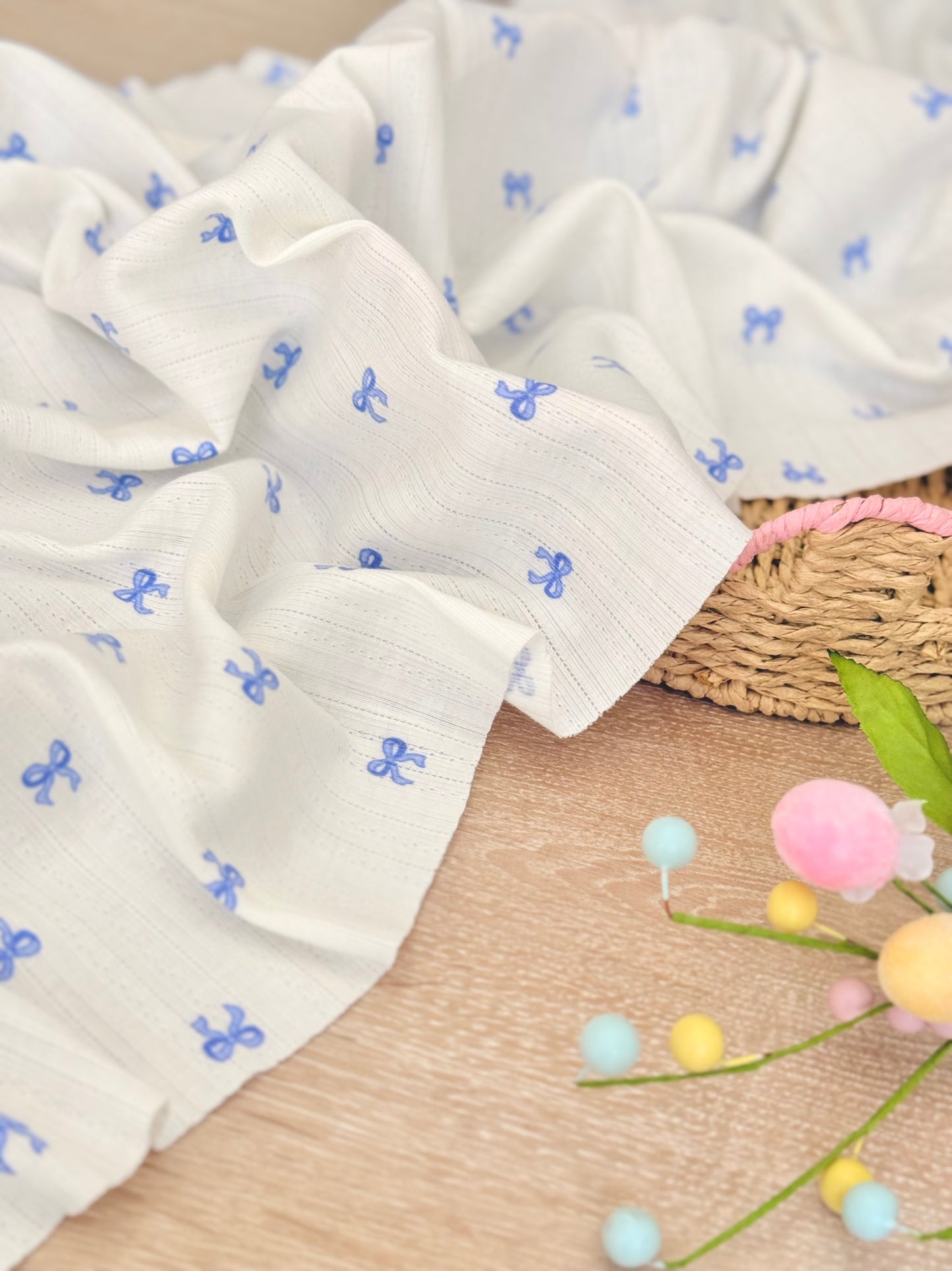 Printed Cotton Jersey Little Bows