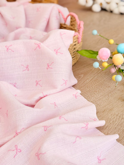 Printed Cotton Jersey Blush Bows