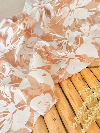 Printed Linen Slub Island Bloom