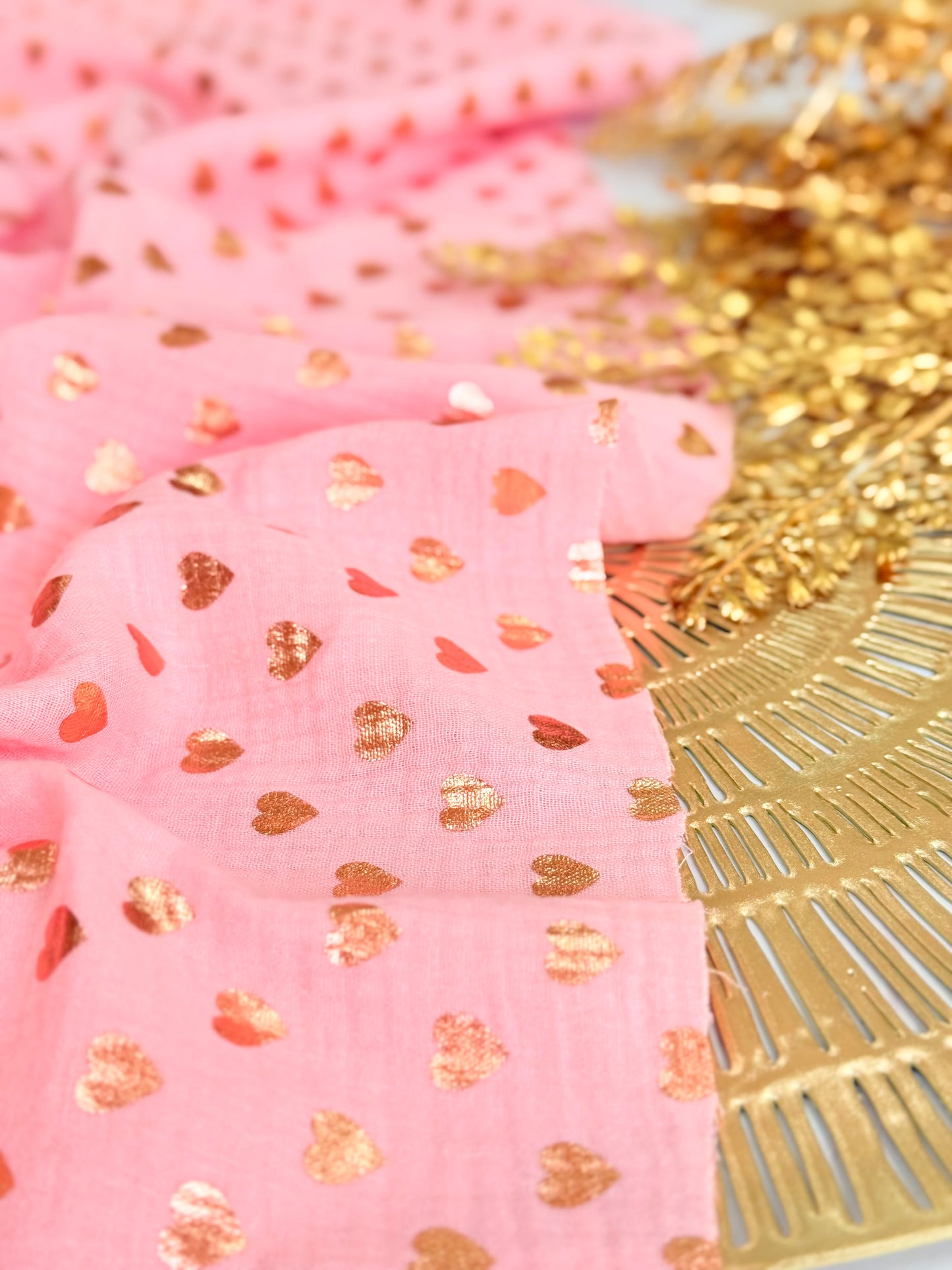 Muselina Foil Rosegold Hearts