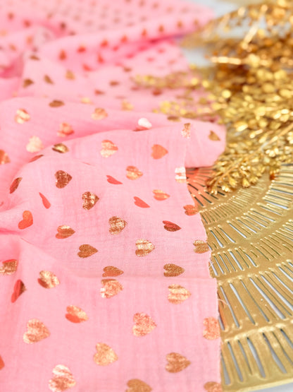 Muselina Foil Rosegold Hearts