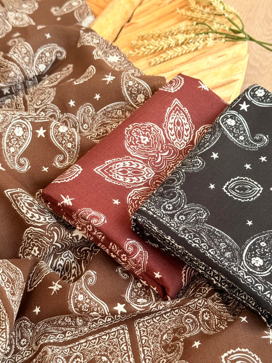 Printed Linen Desert Paisley