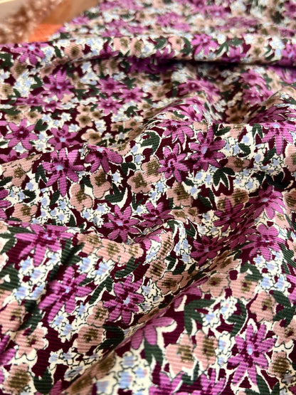 Printed Soft Corduroy Flowers 02