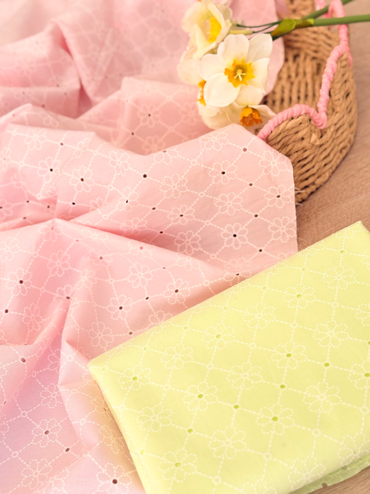 Puff Printed Cotton Petal Lattice
