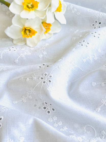 Embroidered Cotton White 12