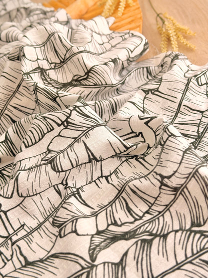 Embroidered Cotton Banana Grove