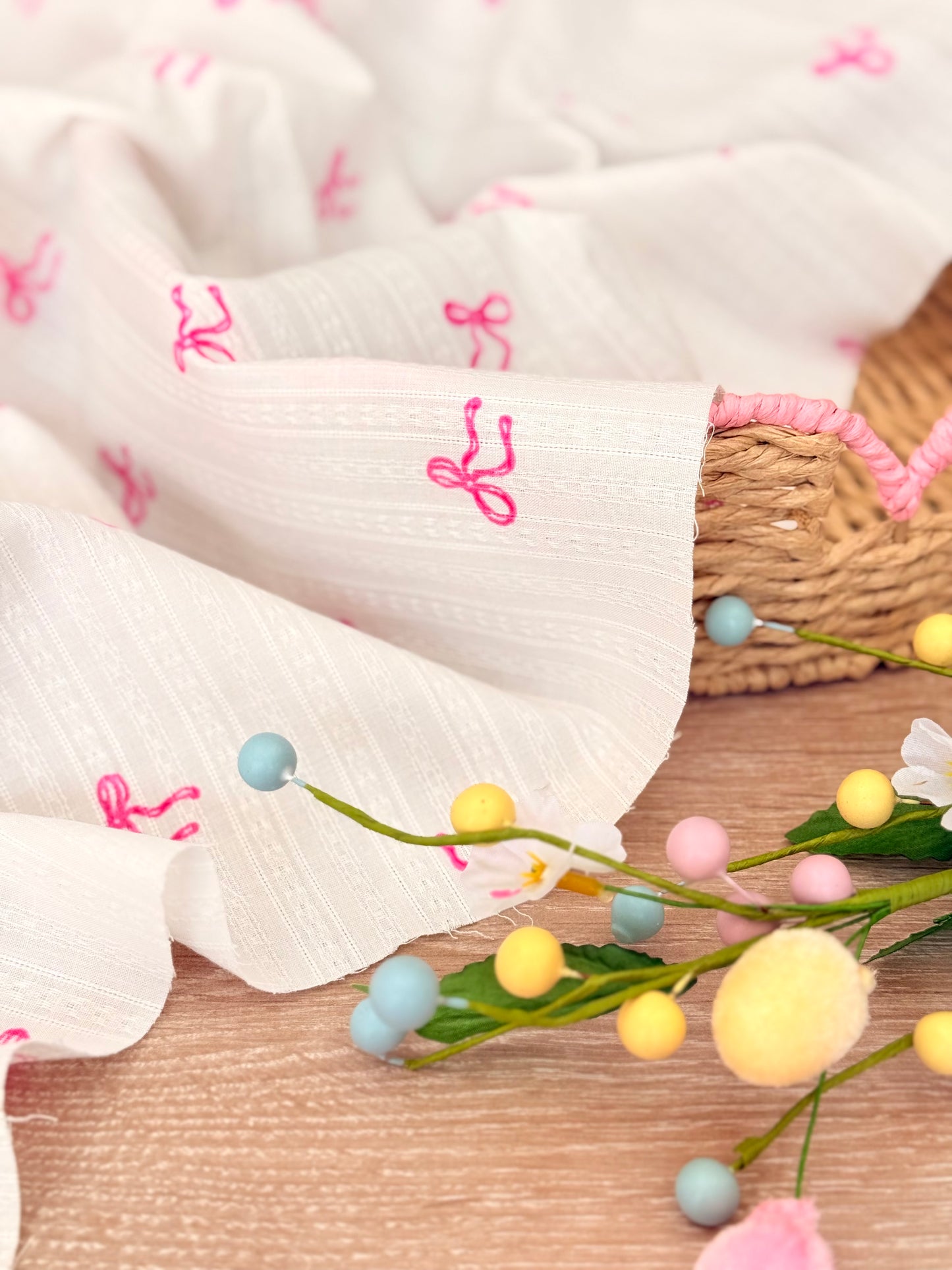 Embroidered Cotton Bow Whisper