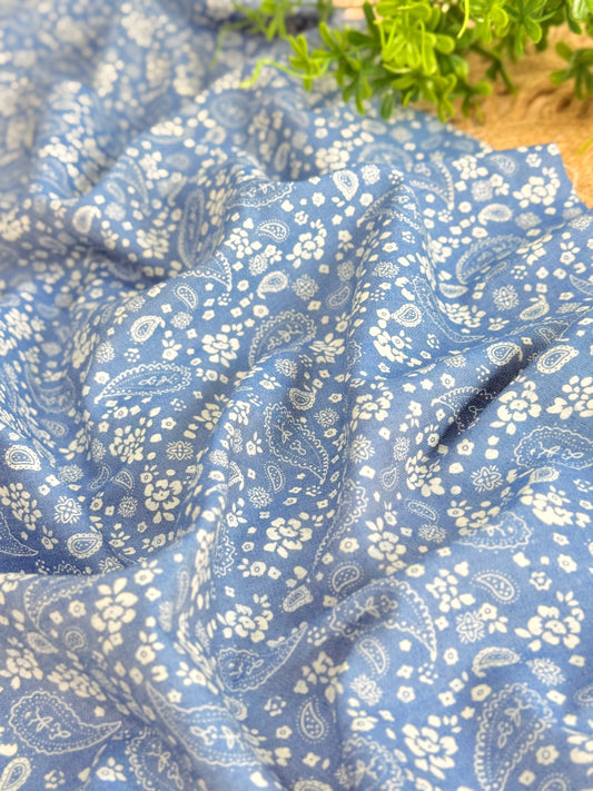 Printed Denim Paisley Blossom