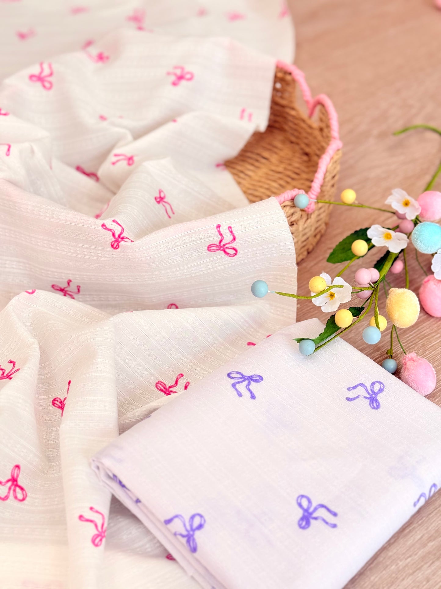 Embroidered Cotton Bow Whisper