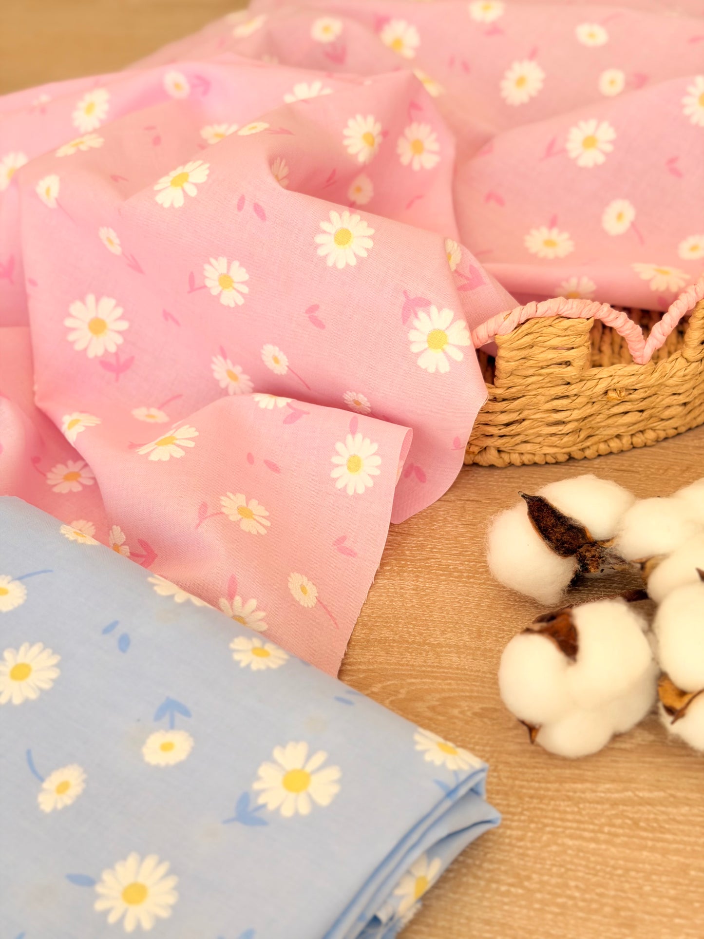 Puff Printed Cotton Daisy Blush