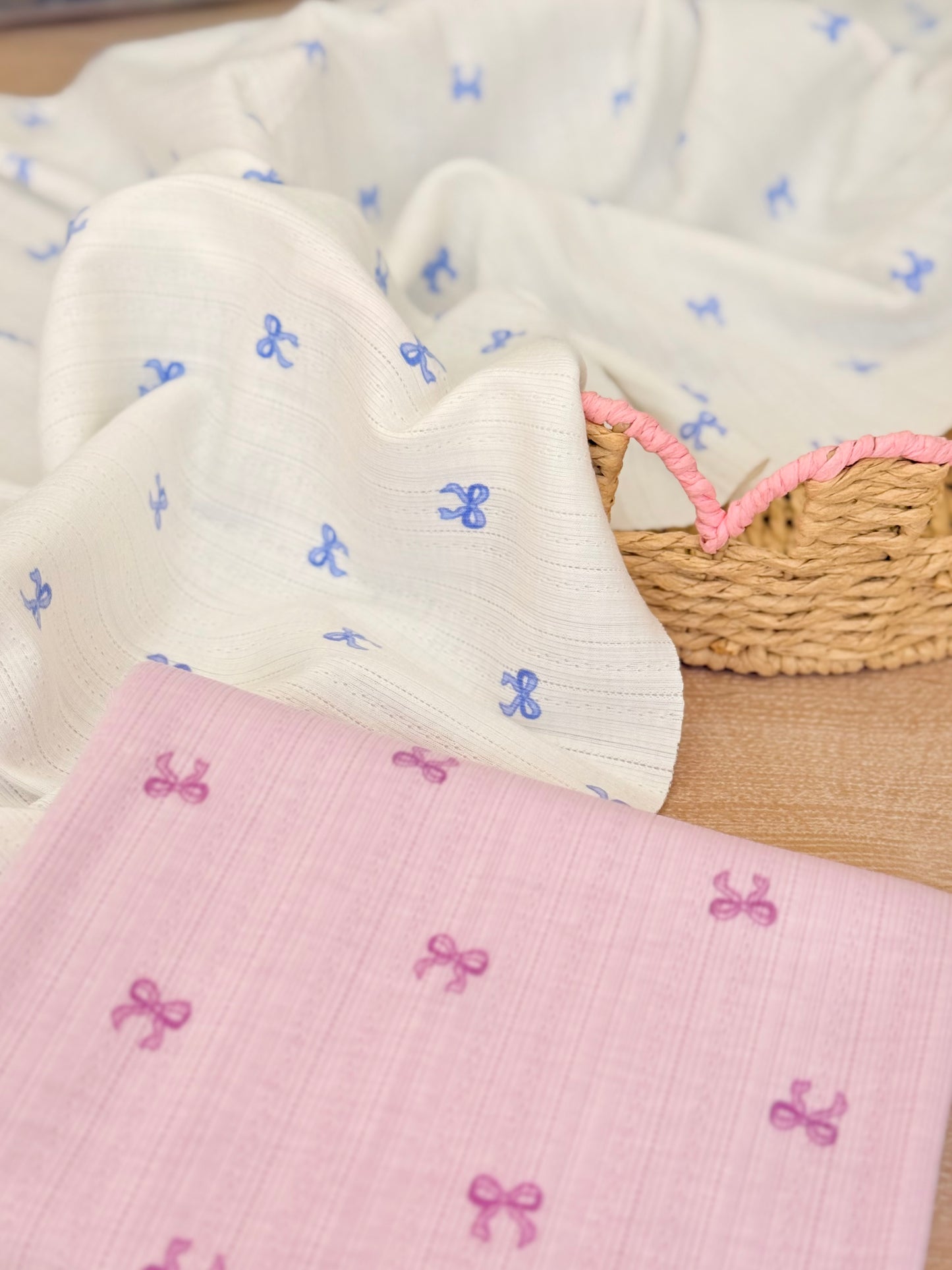 Printed Cotton Jersey Little Bows