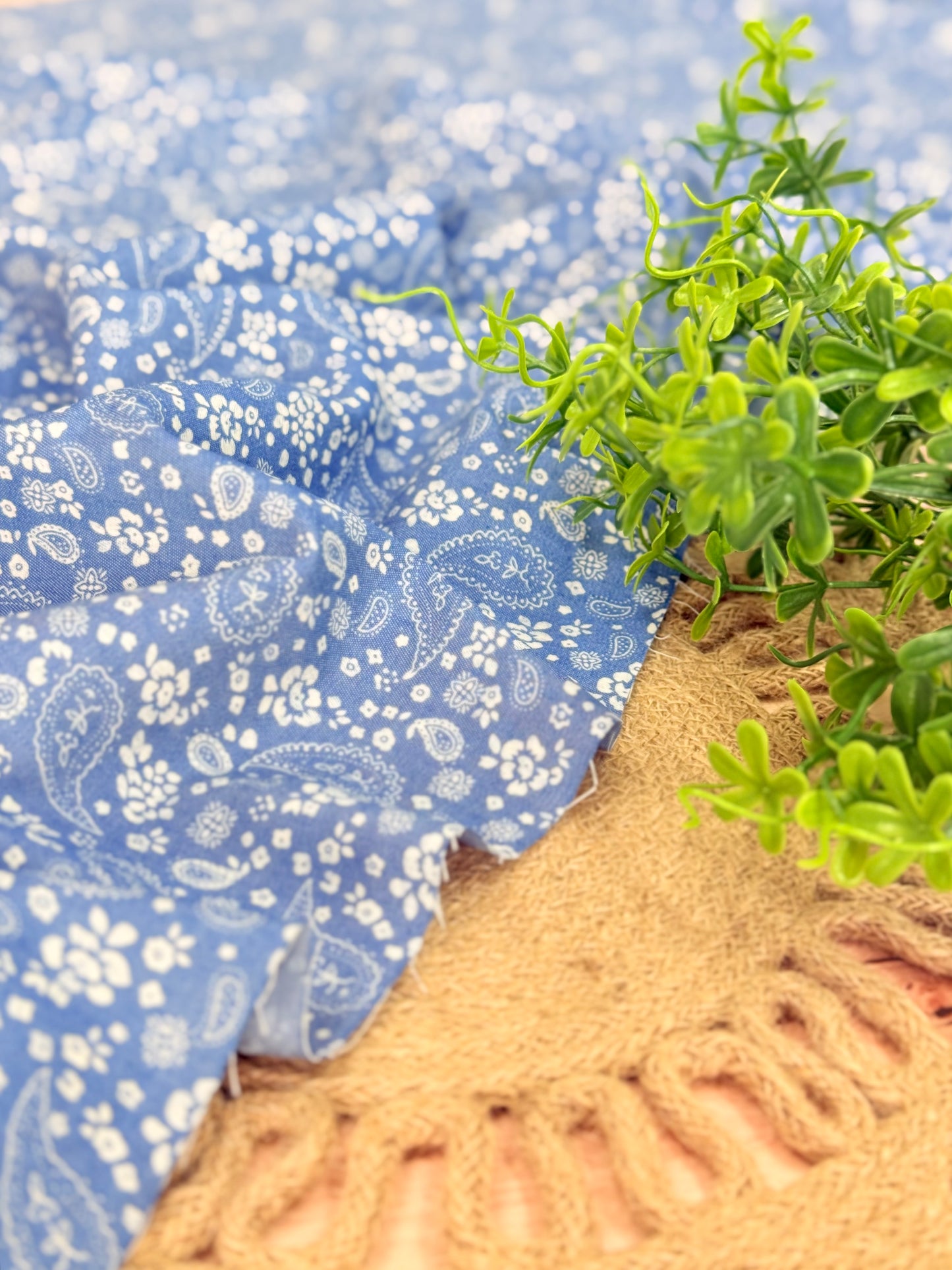 Printed Denim Paisley Blossom