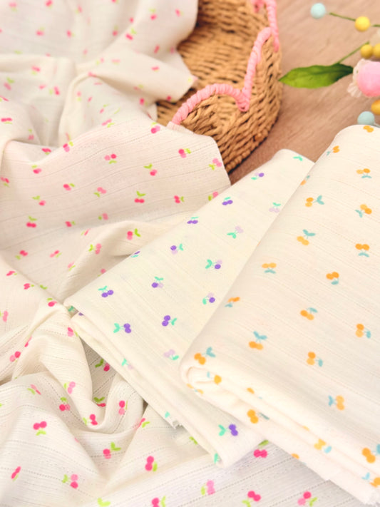 Printed Cotton Jersey Sweet Cherries
