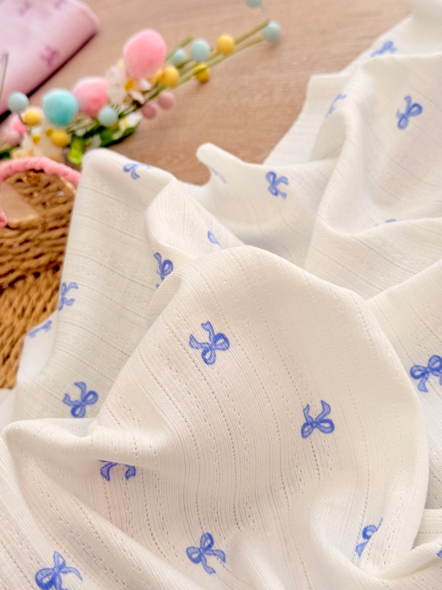 Printed Cotton Jersey Little Bows