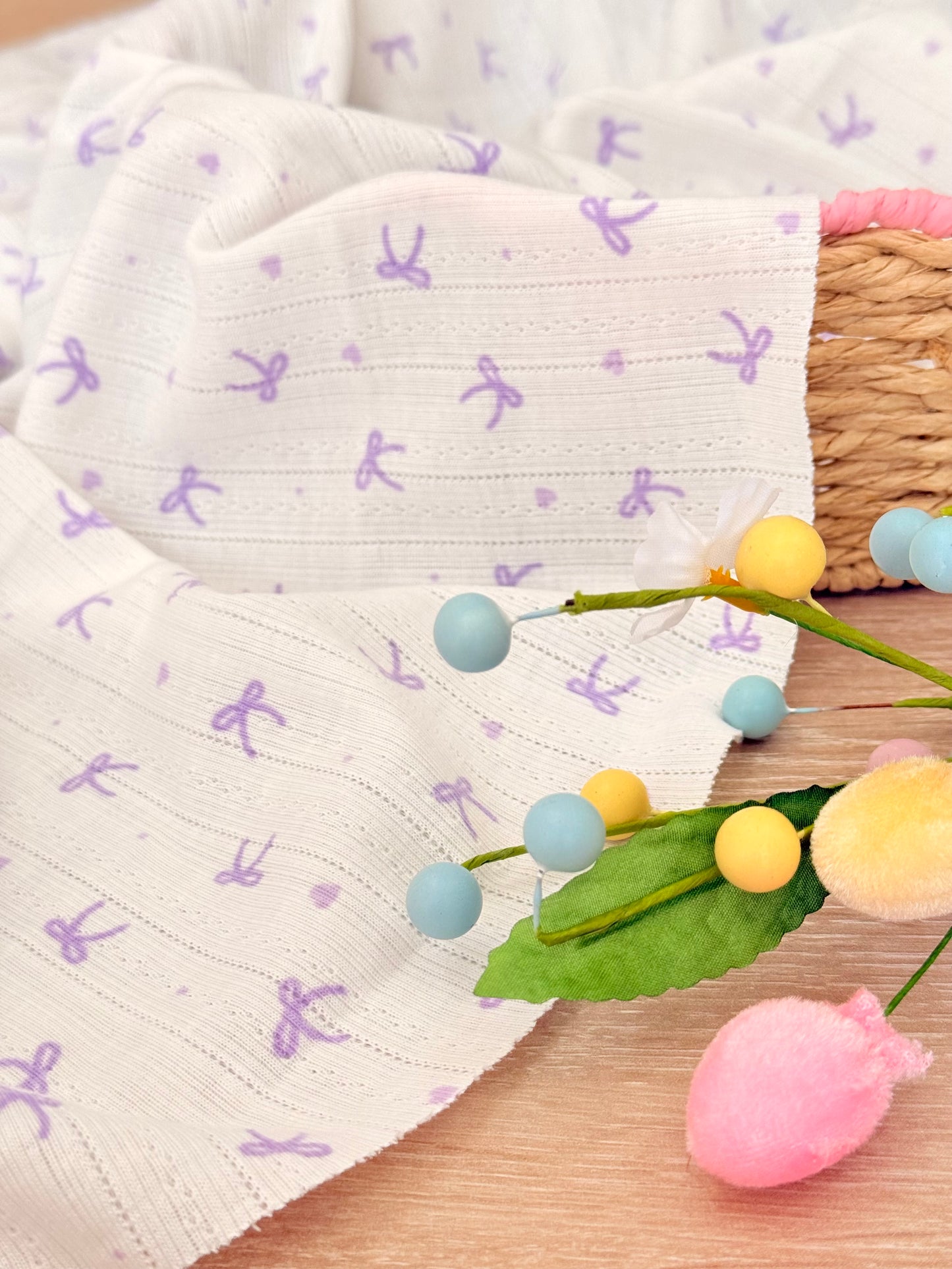 Printed Cotton Jersey Tiny Bows