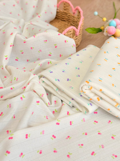 Printed Cotton Jersey Sweet Cherries