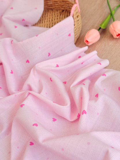 Printed Cotton Jersey Rosy Hearts