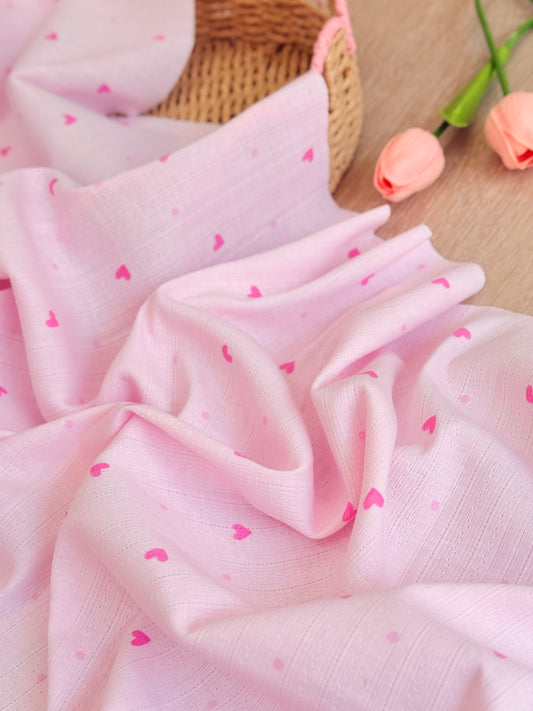 Printed Cotton Jersey Rosy Hearts