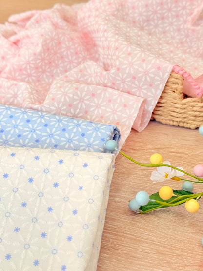 Puff Printed Cotton Blossom Grid
