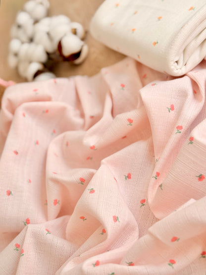 Printed Cotton Jersey Tiny Roses