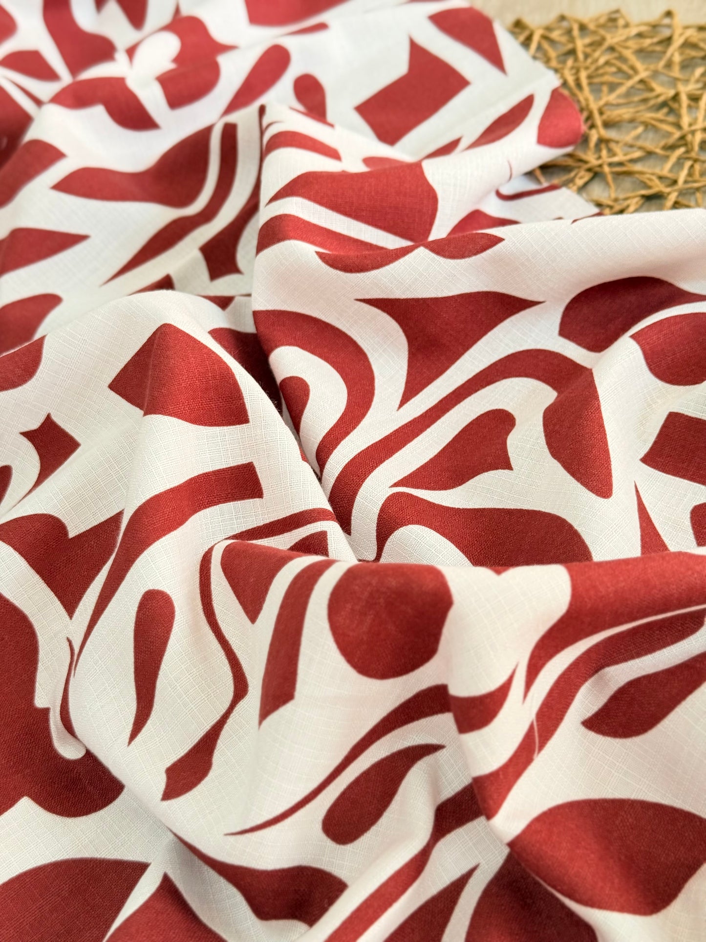 Printed Slub Linen Palma Brava