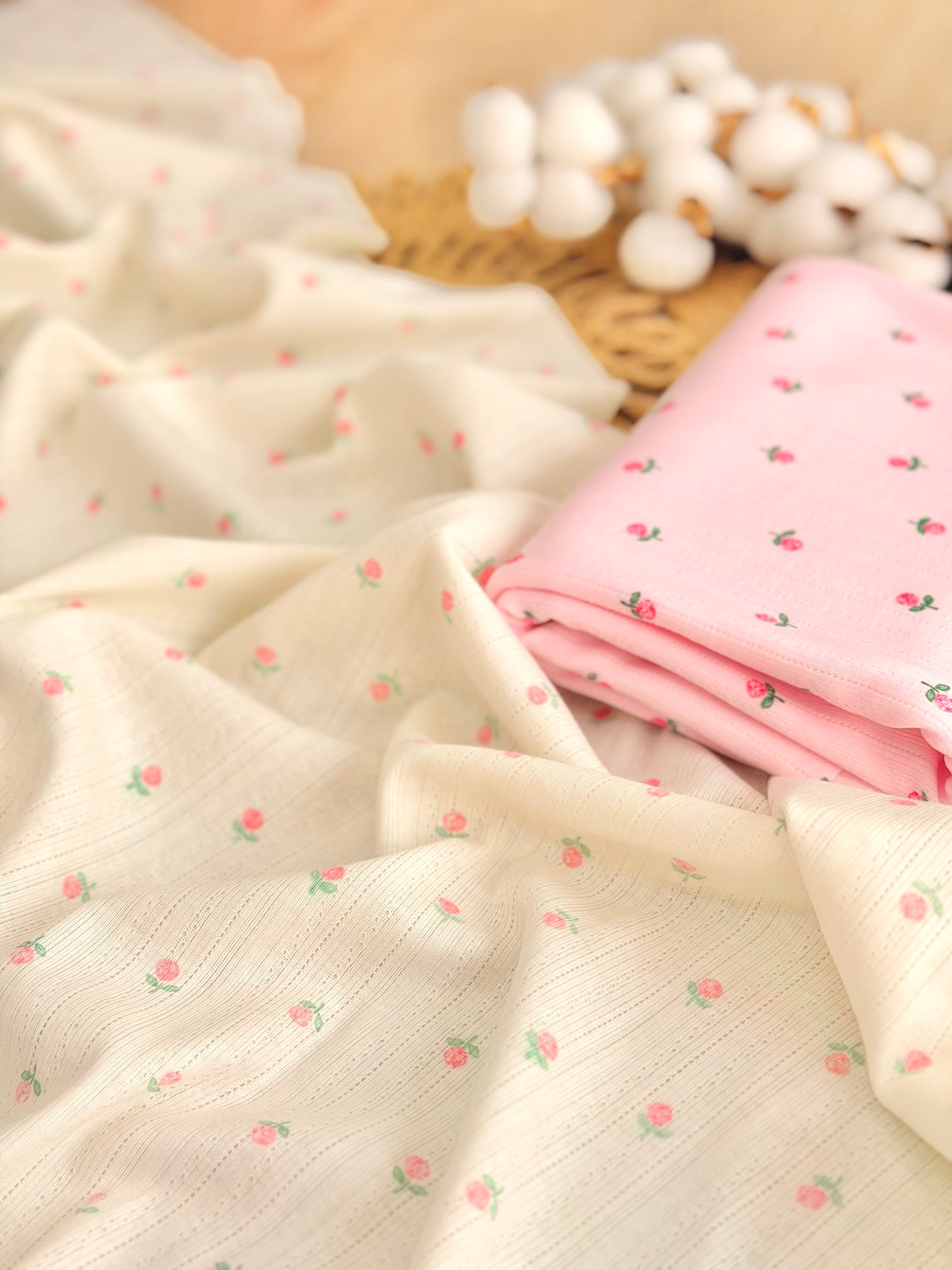 Printed Cotton Jersey Blush Petals