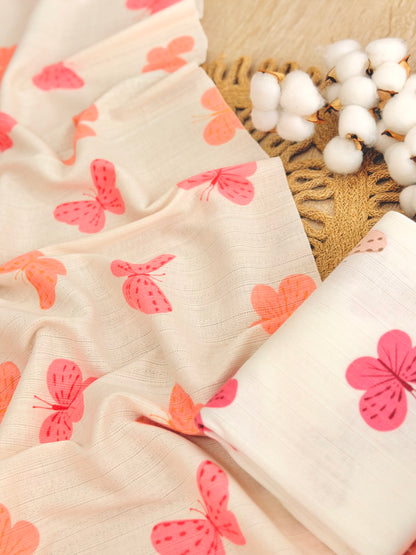 Printed Cotton Jersey Flutter Glow
