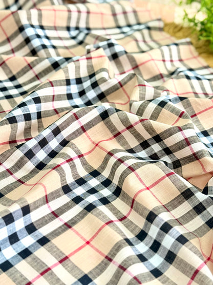 Printed Linen Checks 07