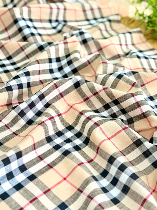 Printed Linen Checks 07