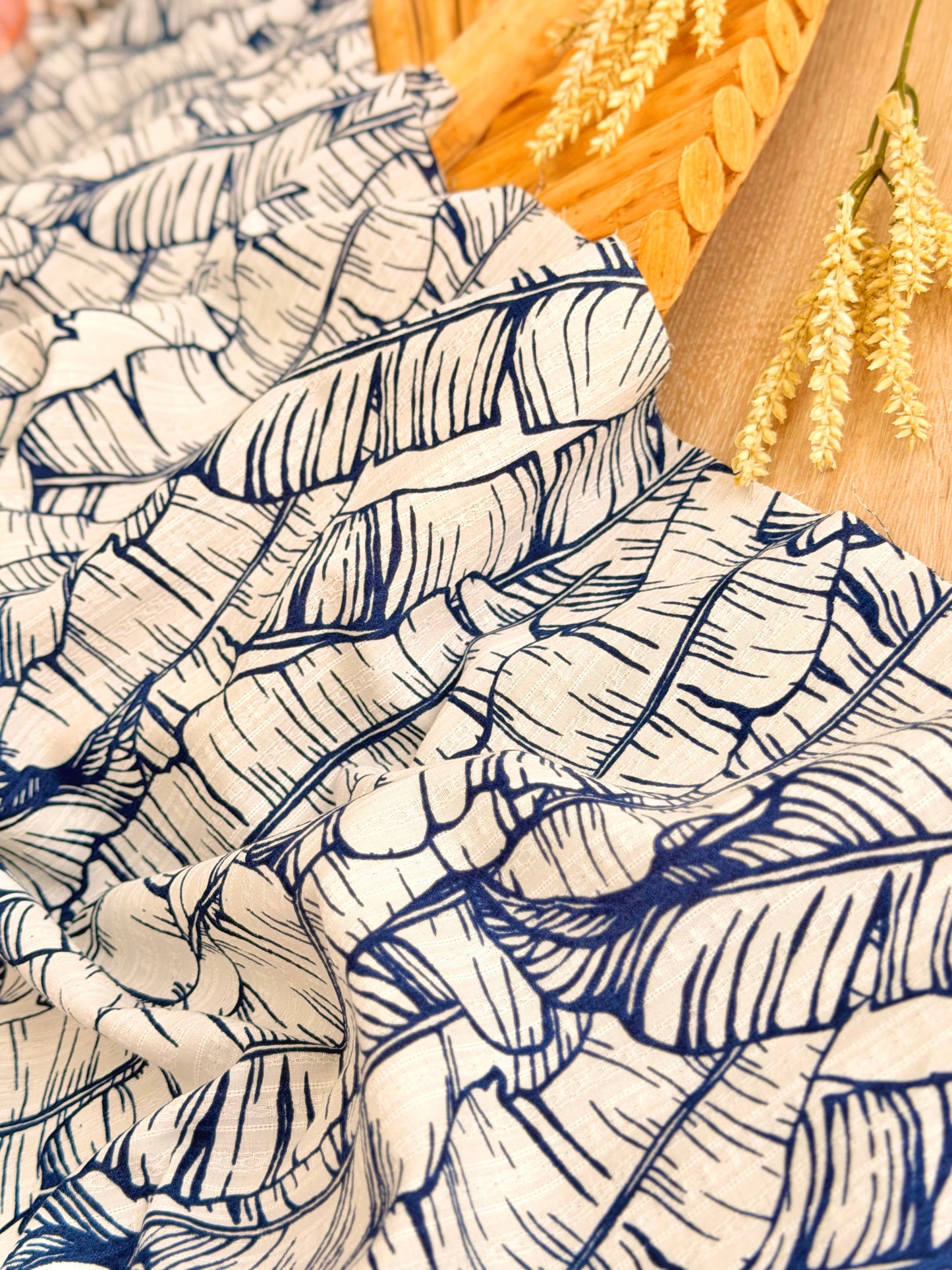 Embroidered Cotton Banana Grove
