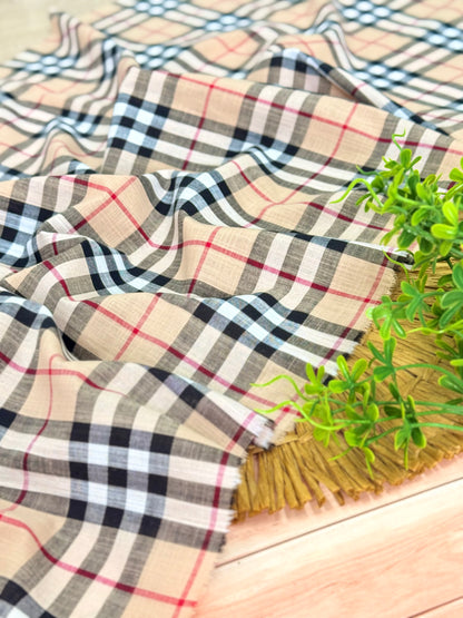 Printed Linen Checks 07