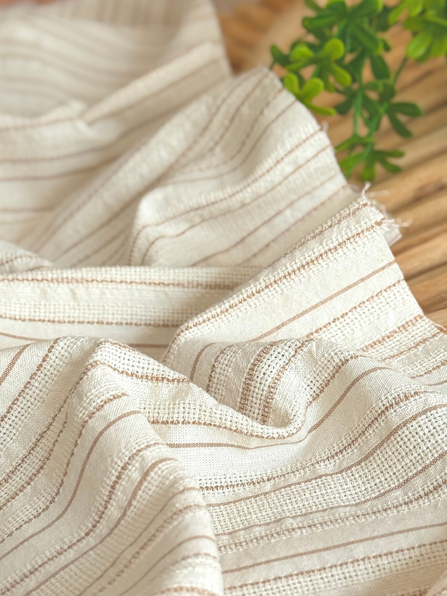 Artisanal Printed Linen Stripes 02