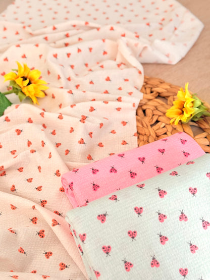 Knitted Seersucker Ladybug Garden