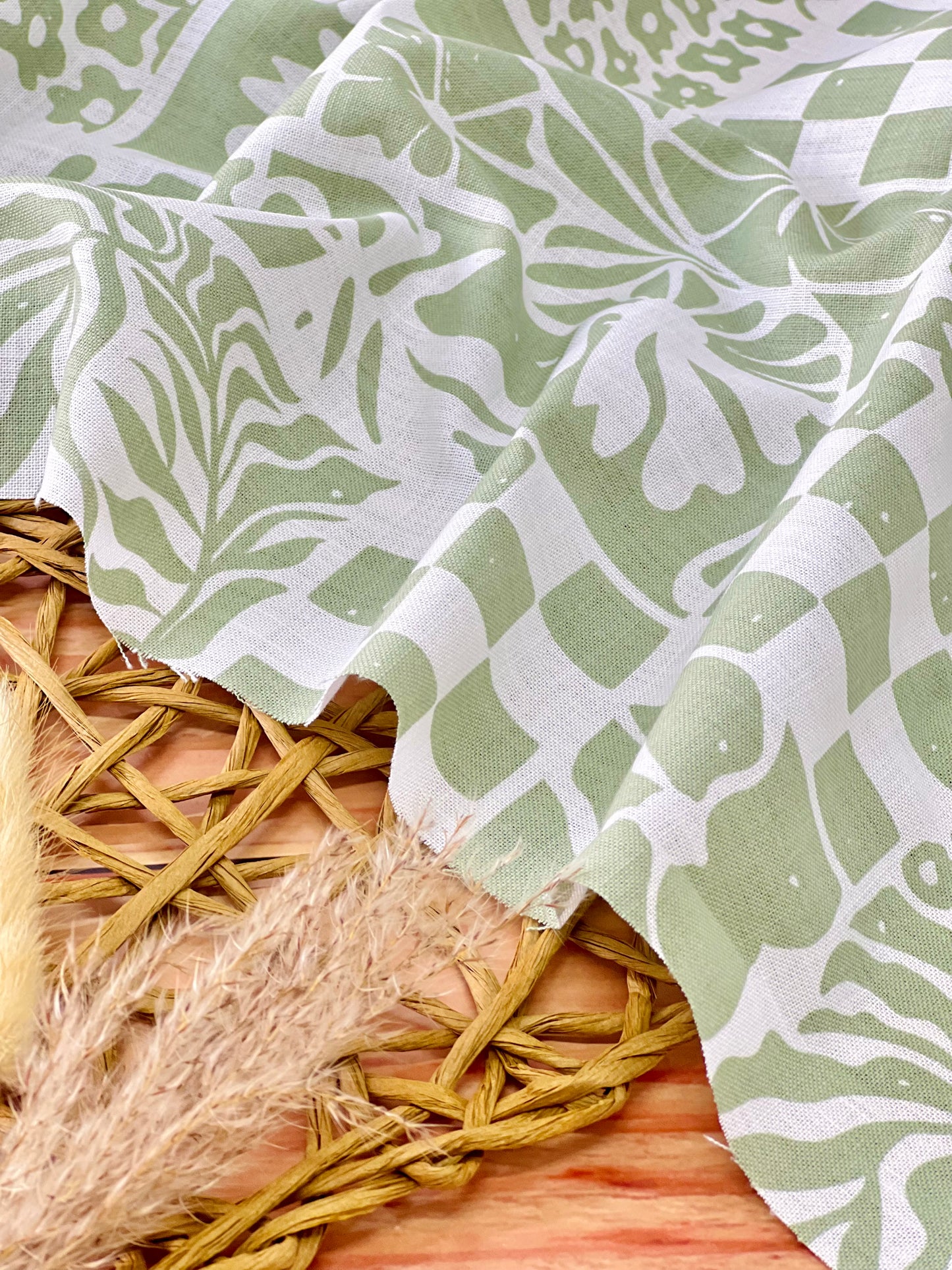 Printed Linen Pastel Mosaic