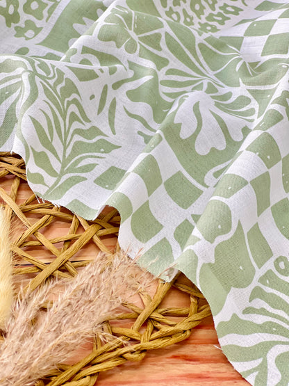 Printed Linen Pastel Mosaic