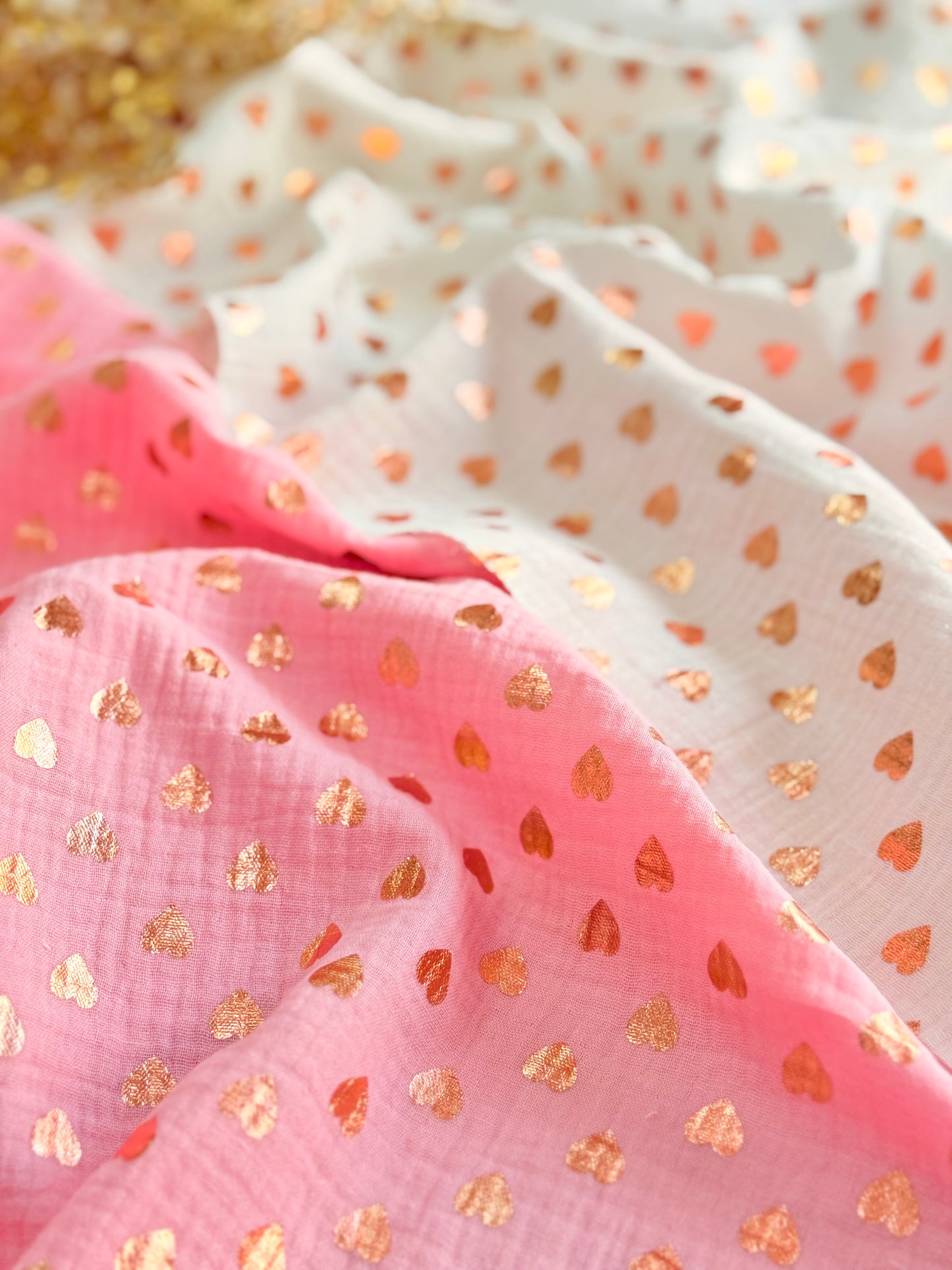 Muselina Foil Rosegold Hearts