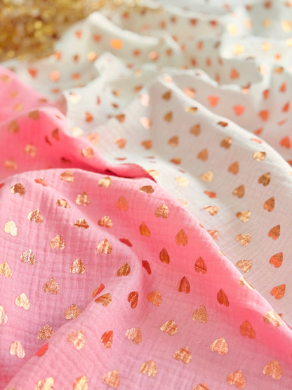 Muselina Foil Rosegold Hearts