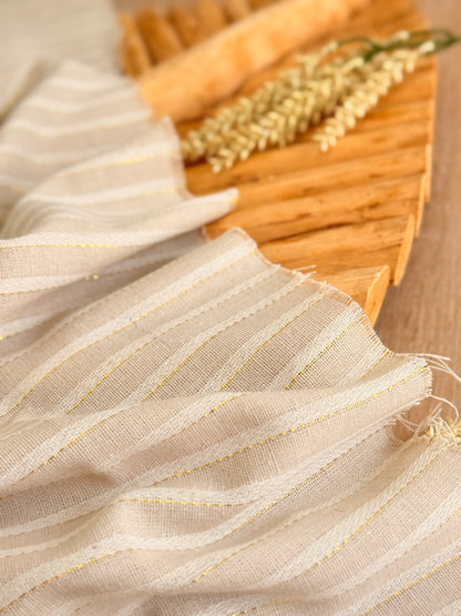 Artisanal Linen Lurex Stripes