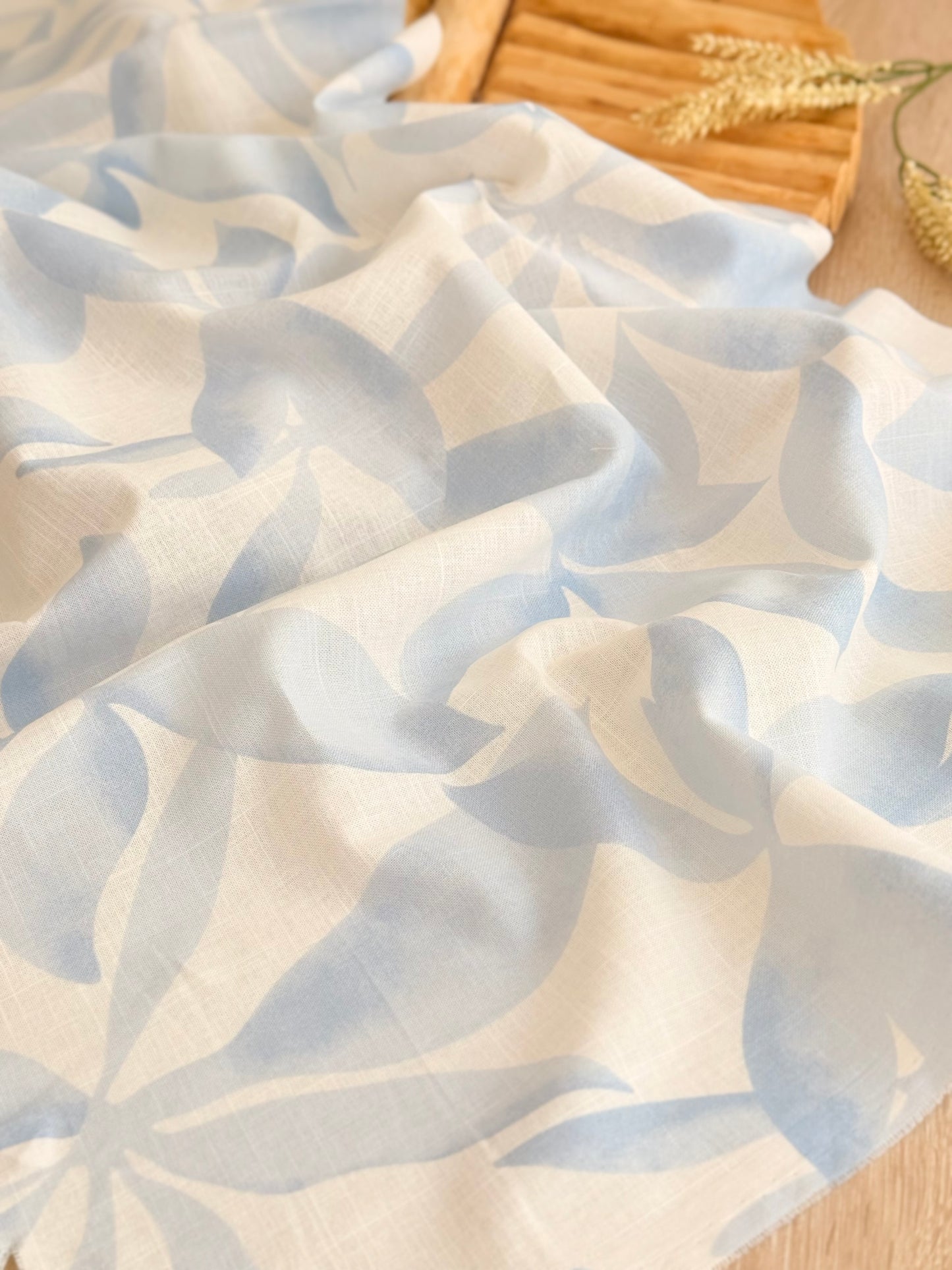 Printed Linen Blue Breeze